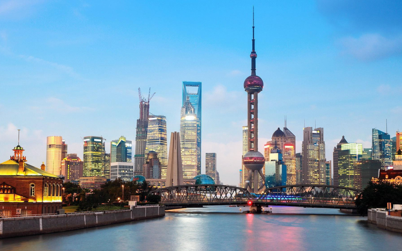 Das Shanghai Bund Waterfront Area Wallpaper 1280x800