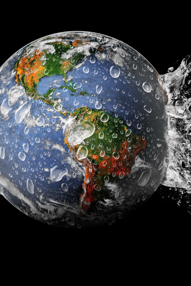 Planet Needs Shower wallpaper 640x960