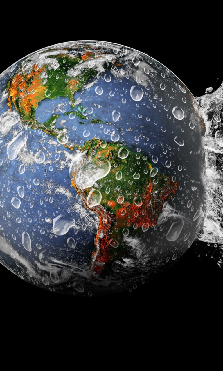 Planet Needs Shower wallpaper 768x1280