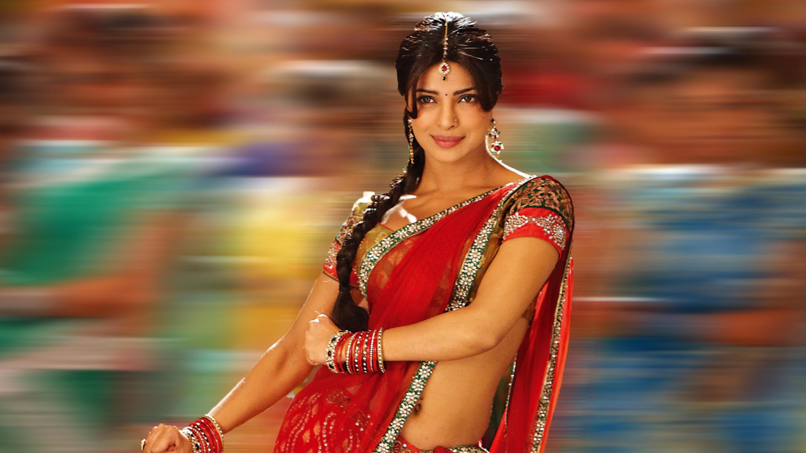 Sfondi Priyanka Chopra In Saree 1600x900