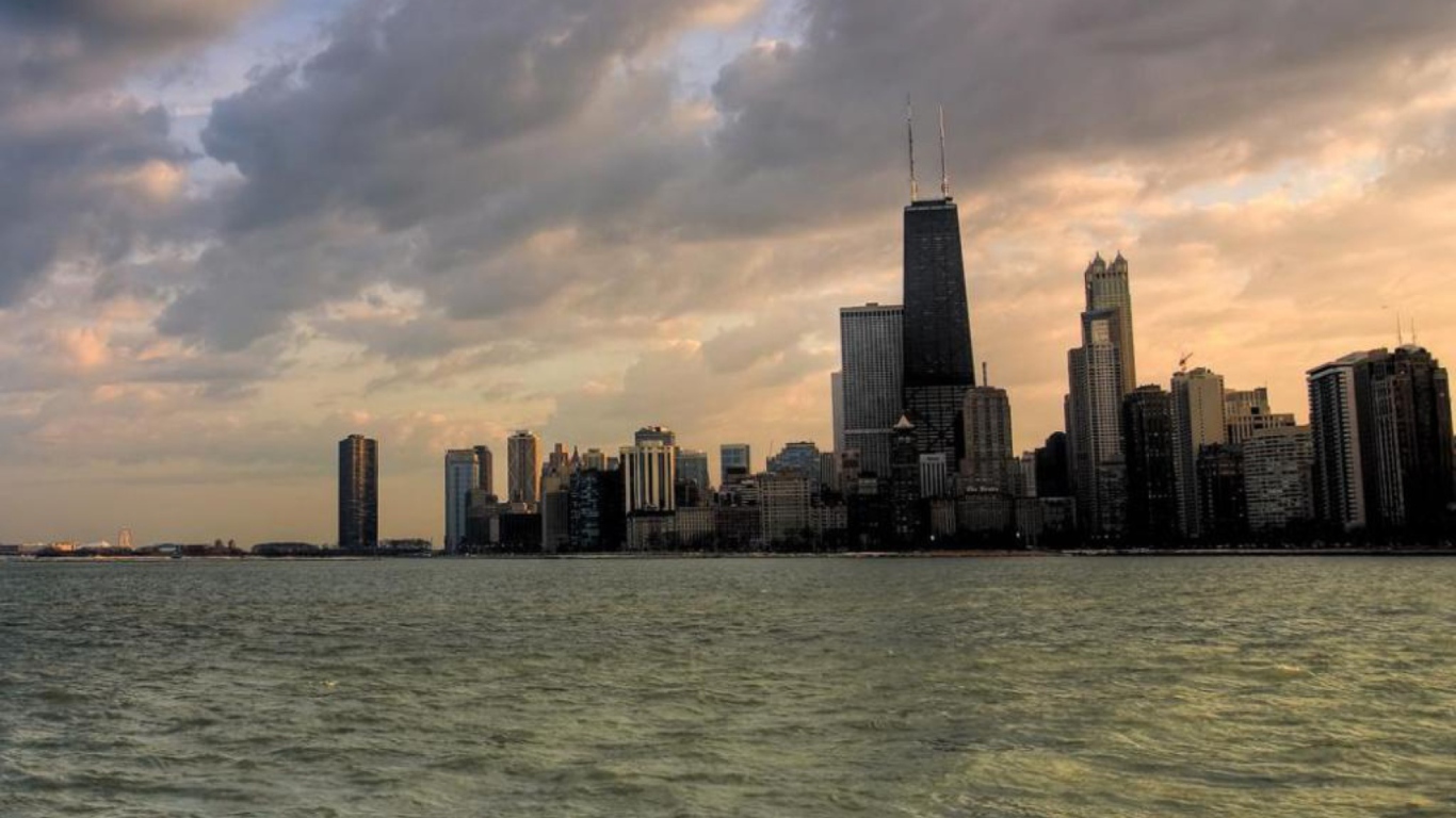 Das Chicago Skyline Wallpaper 1366x768