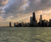 Chicago Skyline wallpaper 176x144