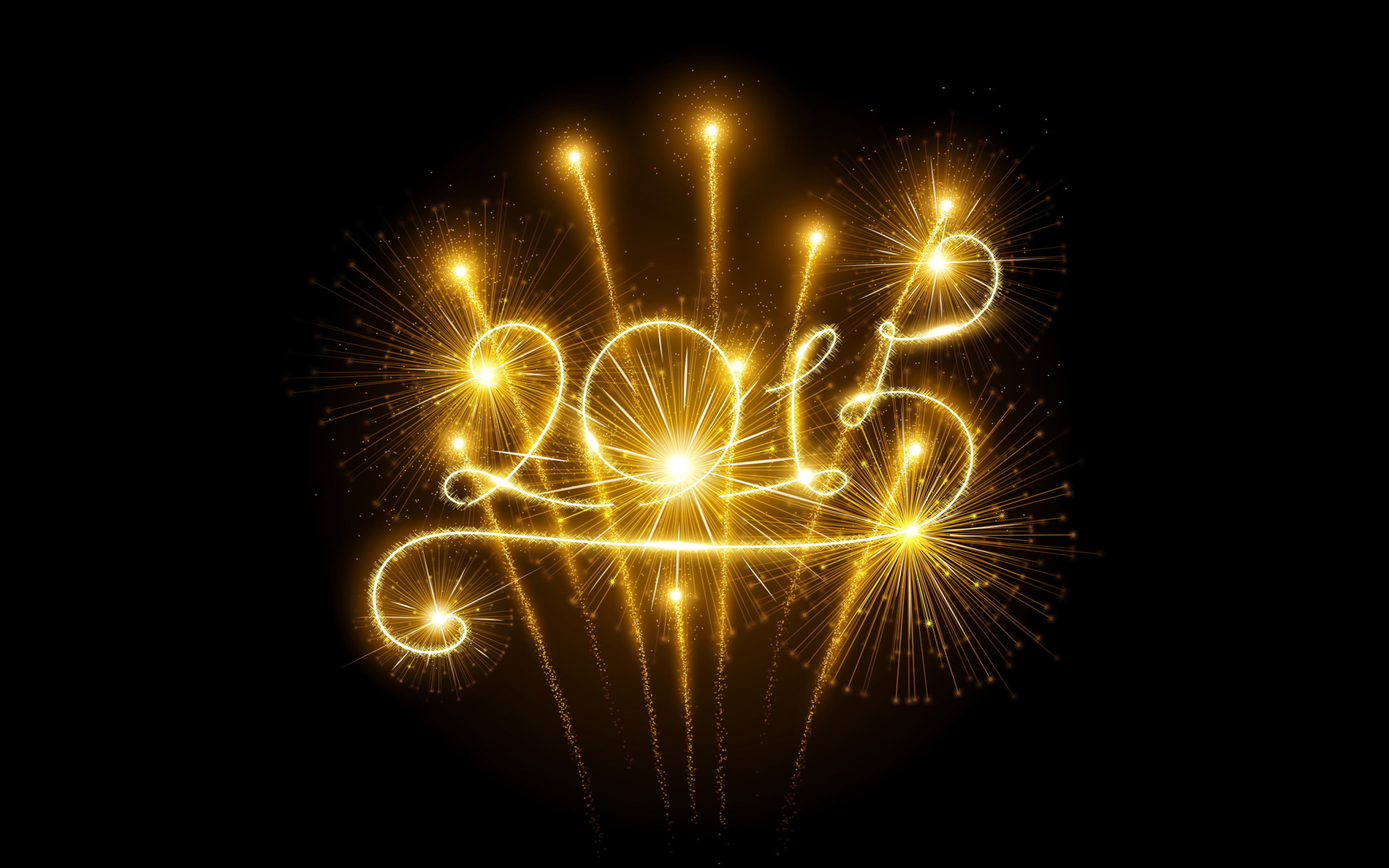 Das 2015 Happy New Year Fireworks Wallpaper 2560x1600