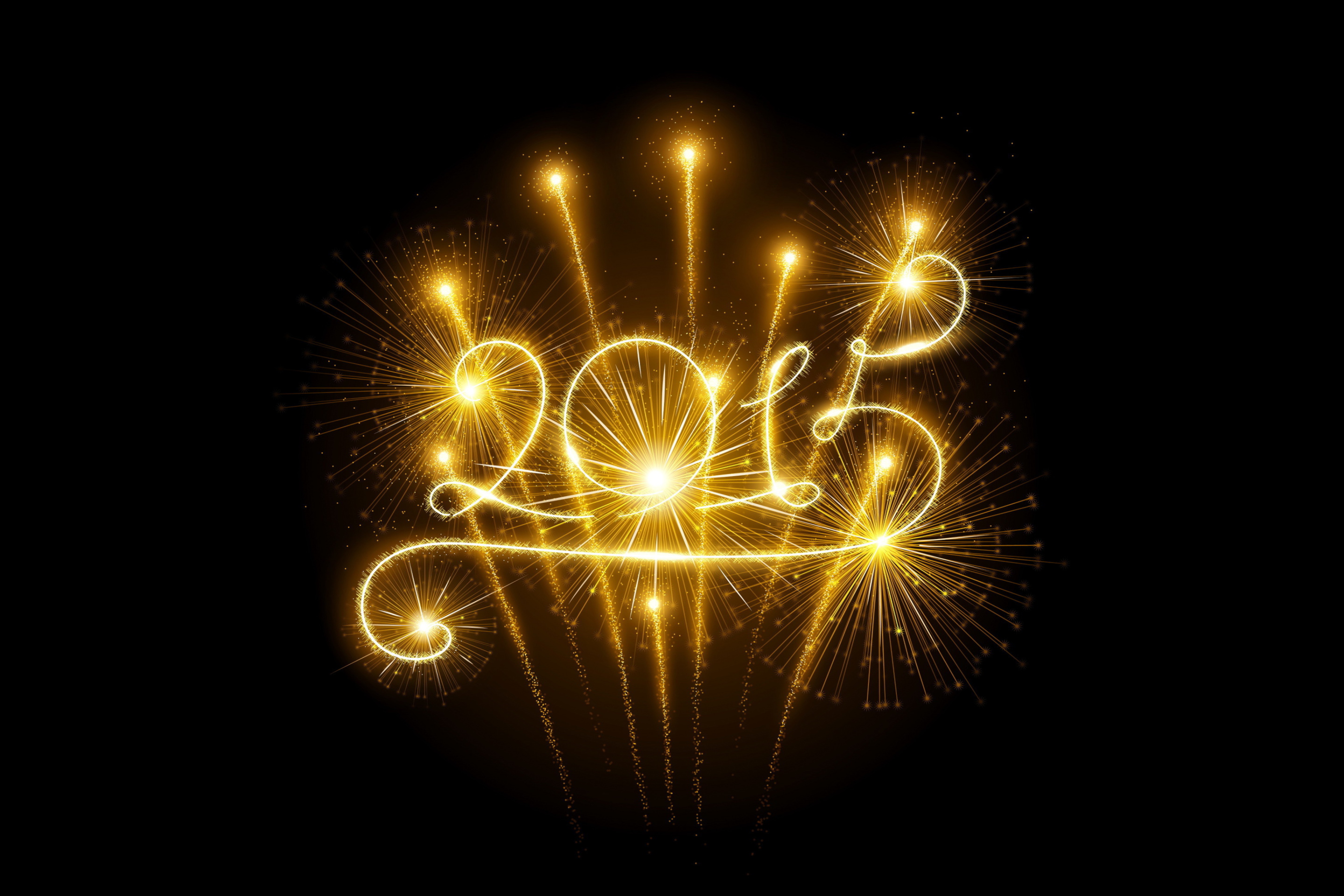 Fondo de pantalla 2015 Happy New Year Fireworks 2880x1920