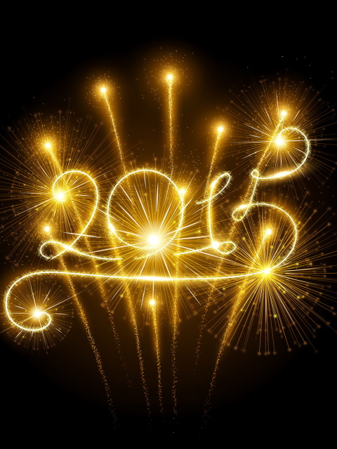 Sfondi 2015 Happy New Year Fireworks 480x640