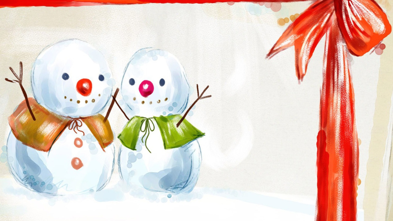 Christmas Snowmen wallpaper 1366x768