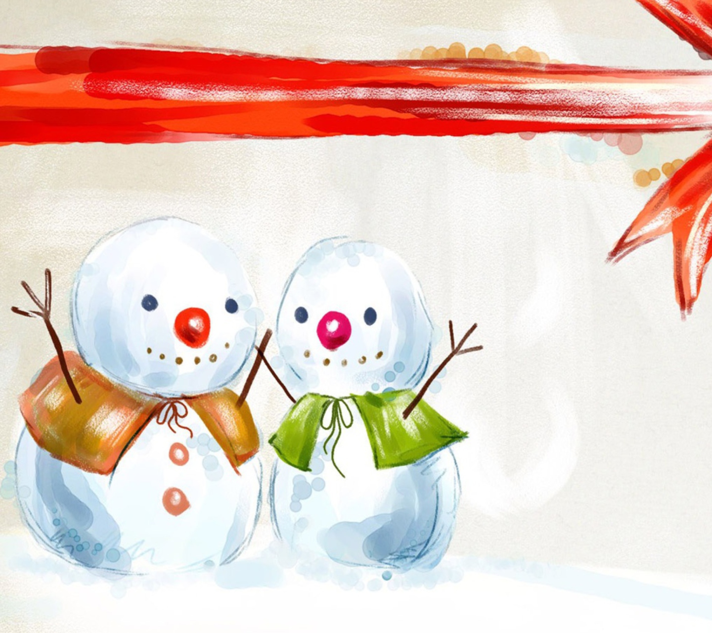 Fondo de pantalla Christmas Snowmen 1440x1280