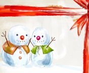Fondo de pantalla Christmas Snowmen 176x144