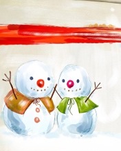 Обои Christmas Snowmen 176x220