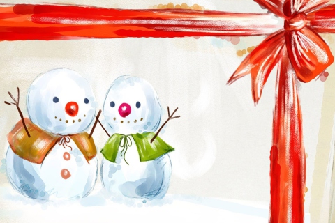 Das Christmas Snowmen Wallpaper 480x320