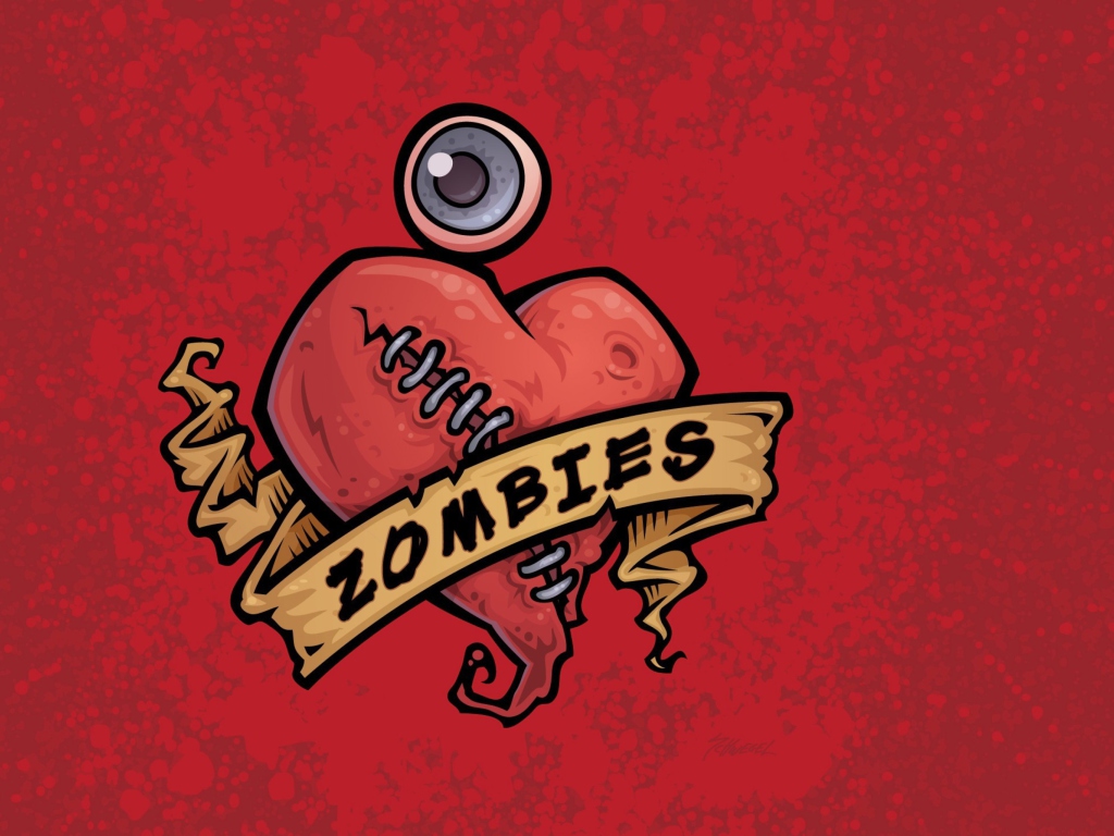 Fondo de pantalla Zombies Heart 1024x768