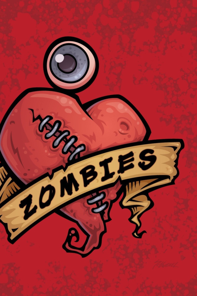 Обои Zombies Heart 640x960