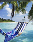 Das Hammock Under Palm Tree Wallpaper 128x160