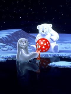Screenshot №1 pro téma Coca-Cola Christmas Party On North Pole 240x320