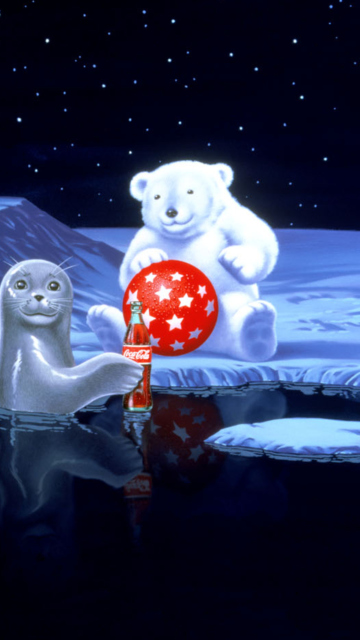 Das Coca-Cola Christmas Party On North Pole Wallpaper 360x640