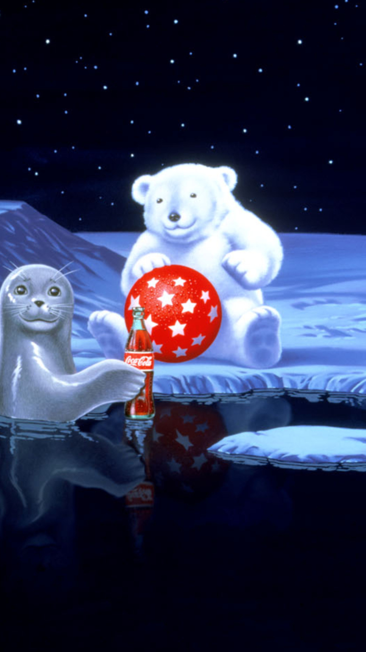 Sfondi Coca-Cola Christmas Party On North Pole 750x1334