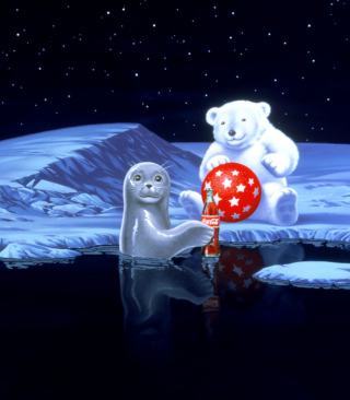 Coca-Cola Christmas Party On North Pole - Fondos de pantalla gratis para iPhone 4S
