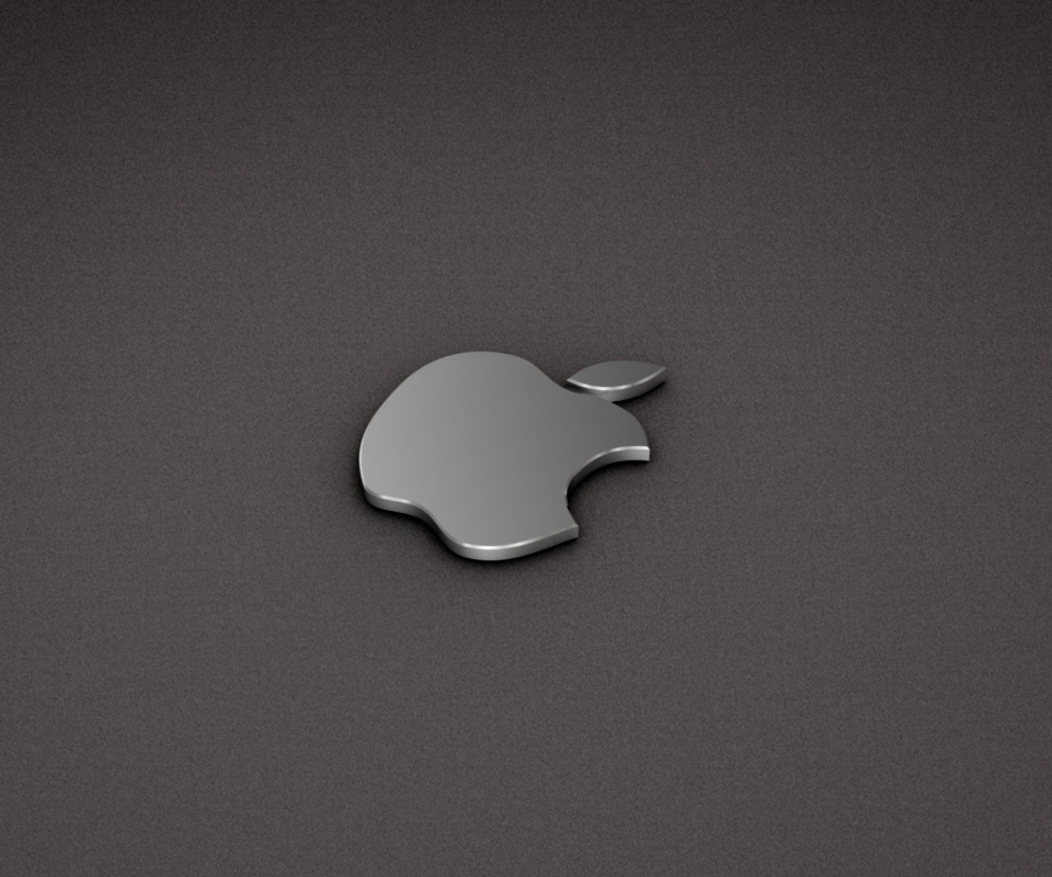 Обои Apple Logo Metallic 960x800