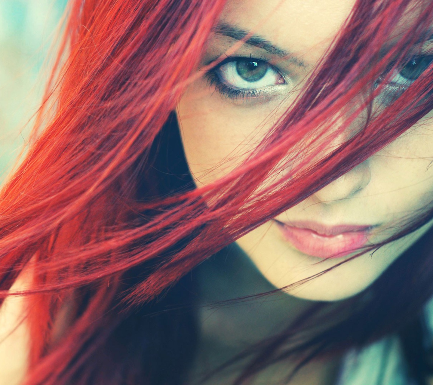 Sfondi Redhead And Green Eyes 1440x1280