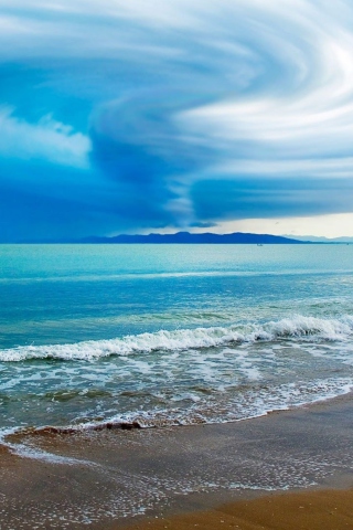 Blue Storm And Sea screenshot #1 320x480