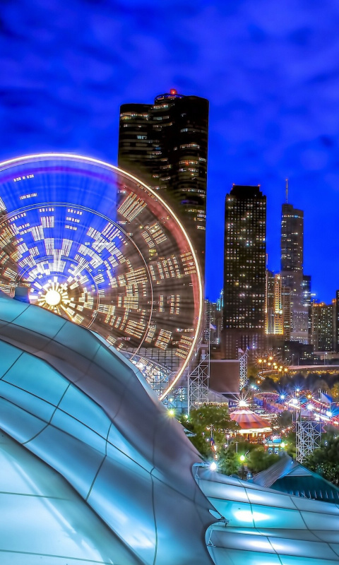 Chicago, Illinois, Navy Pier wallpaper 480x800