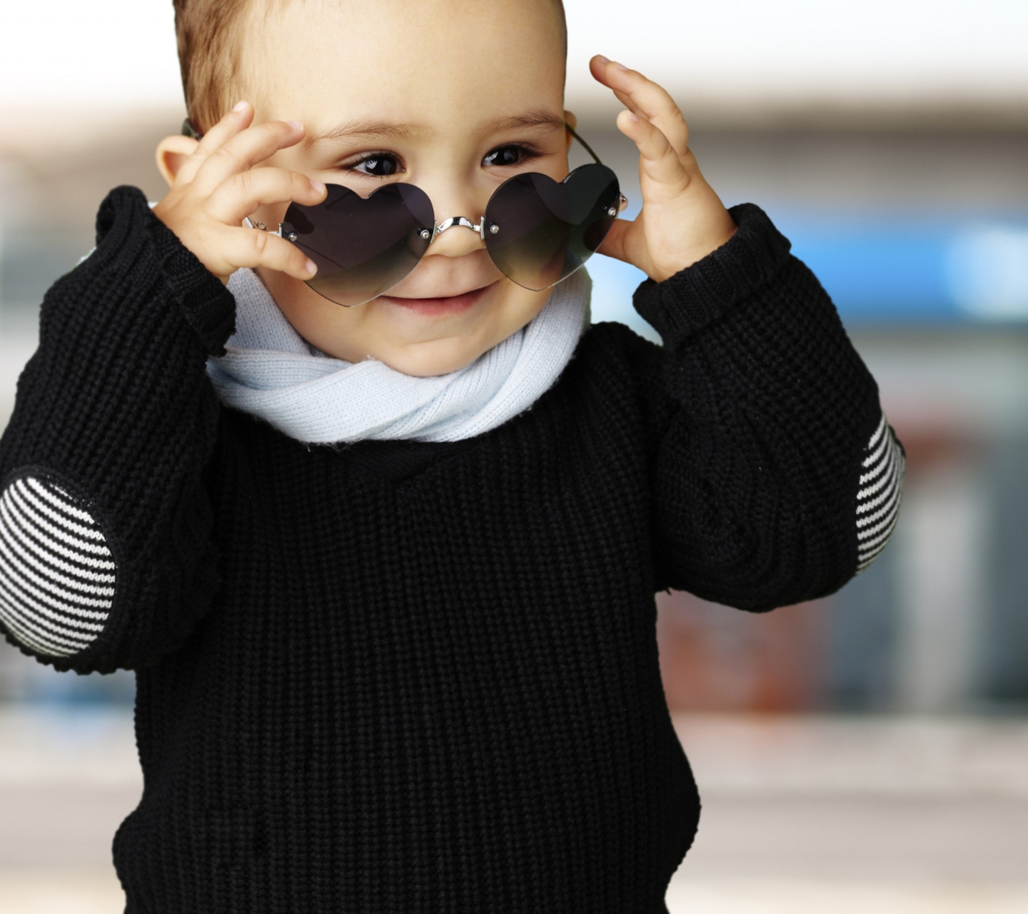 Baby Boy In Heart Glasses wallpaper 1440x1280