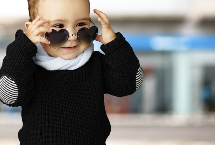 Baby Boy In Heart Glasses wallpaper