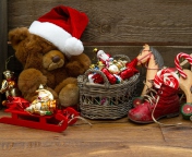 Fondo de pantalla Christmas Teddy 176x144