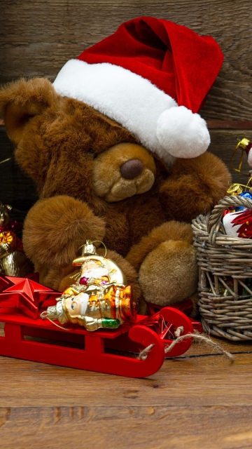 Das Christmas Teddy Wallpaper 360x640