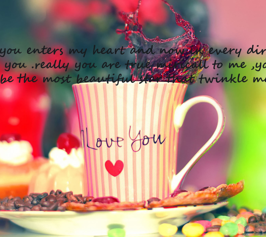Love You Coffee Cup wallpaper 1080x960