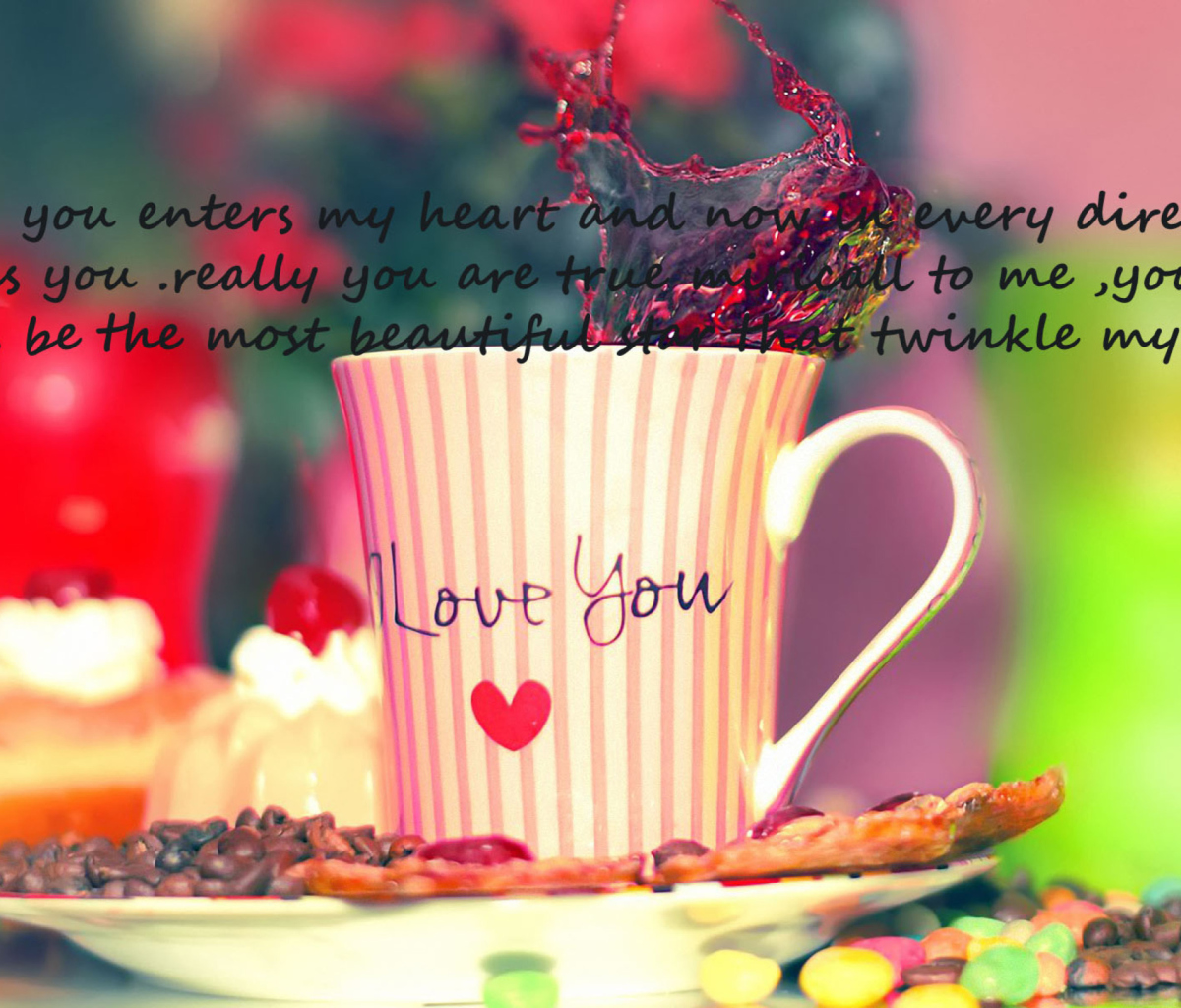 Love You Coffee Cup wallpaper 1200x1024