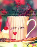 Love You Coffee Cup wallpaper 128x160