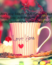 Love You Coffee Cup wallpaper 176x220