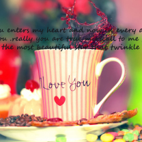 Love You Coffee Cup wallpaper 208x208