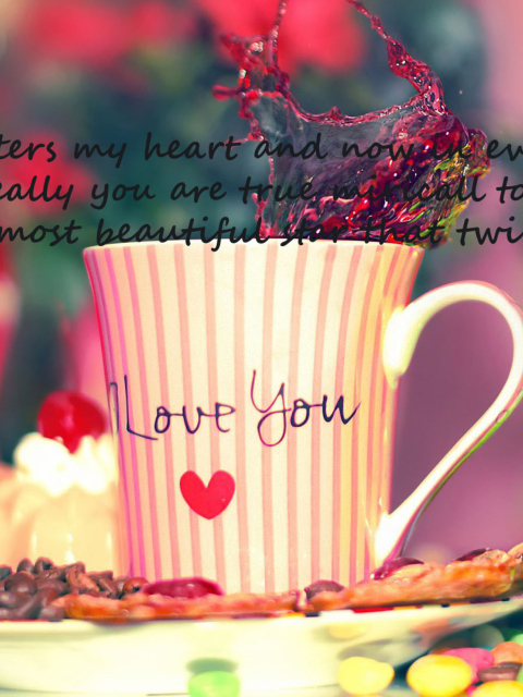 Love You Coffee Cup wallpaper 480x640