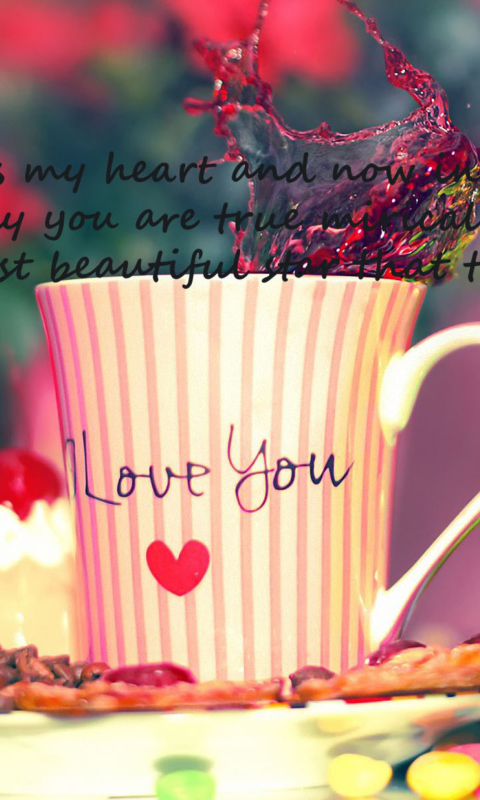 Обои Love You Coffee Cup 480x800