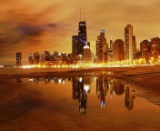 Fondo de pantalla Chicago Nights 176x144