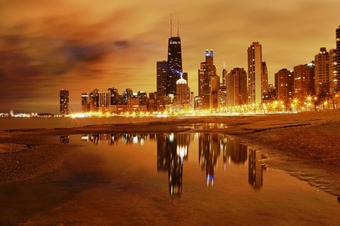 Das Chicago Nights Wallpaper 480x320
