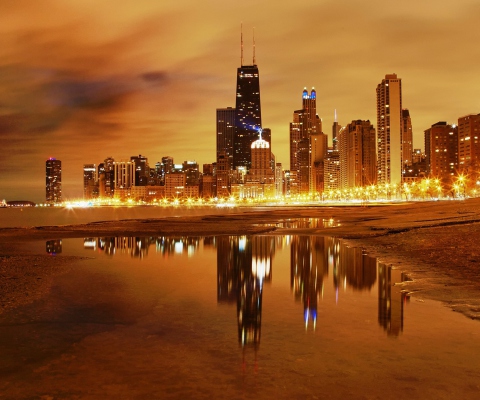 Das Chicago Nights Wallpaper 480x400