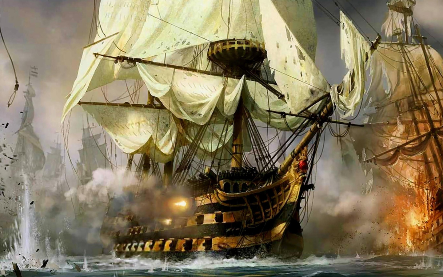 Fondo de pantalla Ship Battle 1440x900