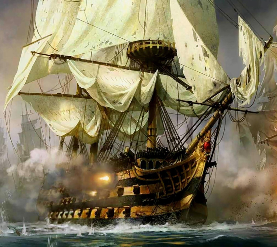 Das Ship Battle Wallpaper 960x854
