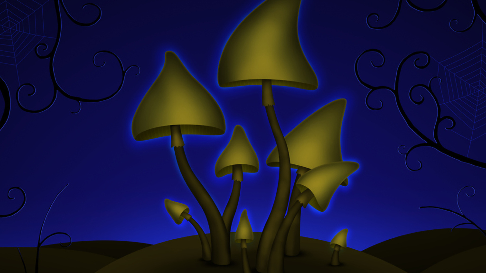 Обои Halloween Mushrooms 1600x900