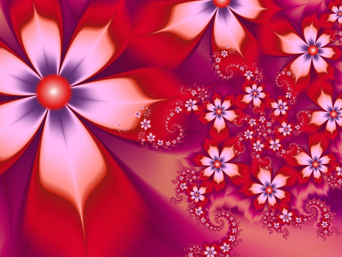 Обои Red Flower Pattern 1152x864