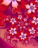 Das Red Flower Pattern Wallpaper 128x160