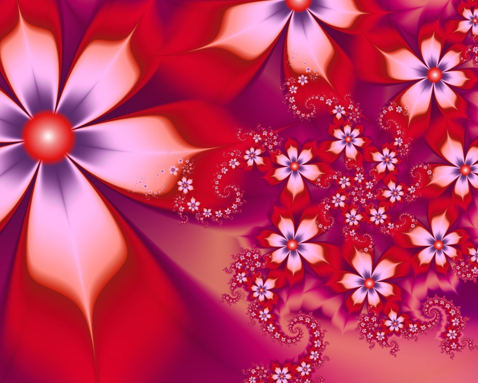 Red Flower Pattern wallpaper 1600x1280