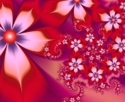 Das Red Flower Pattern Wallpaper 176x144