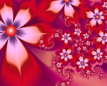 Das Red Flower Pattern Wallpaper 220x176