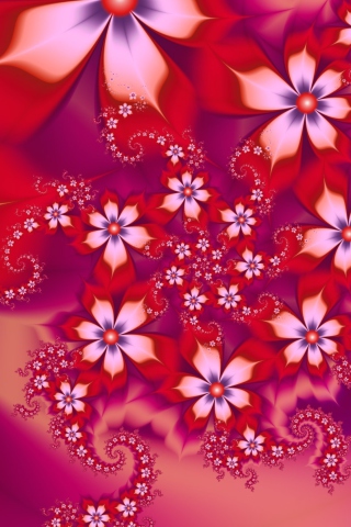 Обои Red Flower Pattern 320x480