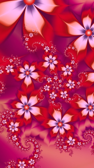 Das Red Flower Pattern Wallpaper 360x640