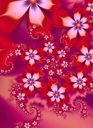 Red Flower Pattern Picture for HTC Touch Diamond2